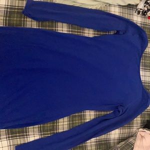 Blue crossed back long sleeve dress